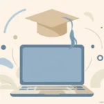 What Is an Online Master's Degree? A Clear Starting Guide laptop with graduation cap concept illustration