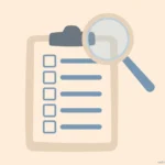How to Research Online Master's Programs Without Getting Overwhelmed checklist with magnifier illustration