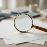 magnifying glass over documents