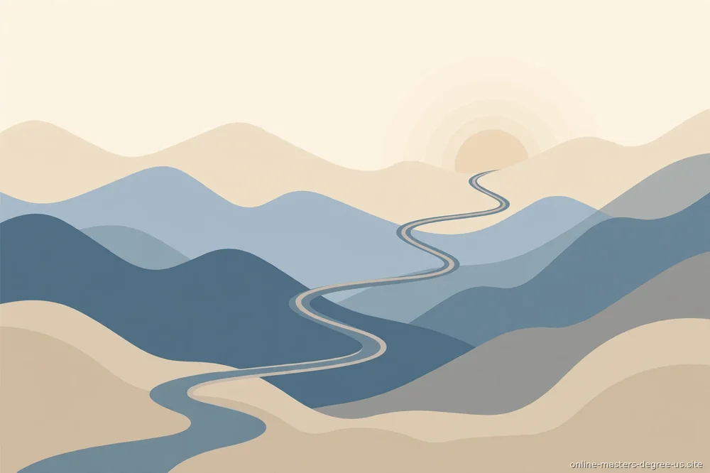"mountain path sunrise illustration"