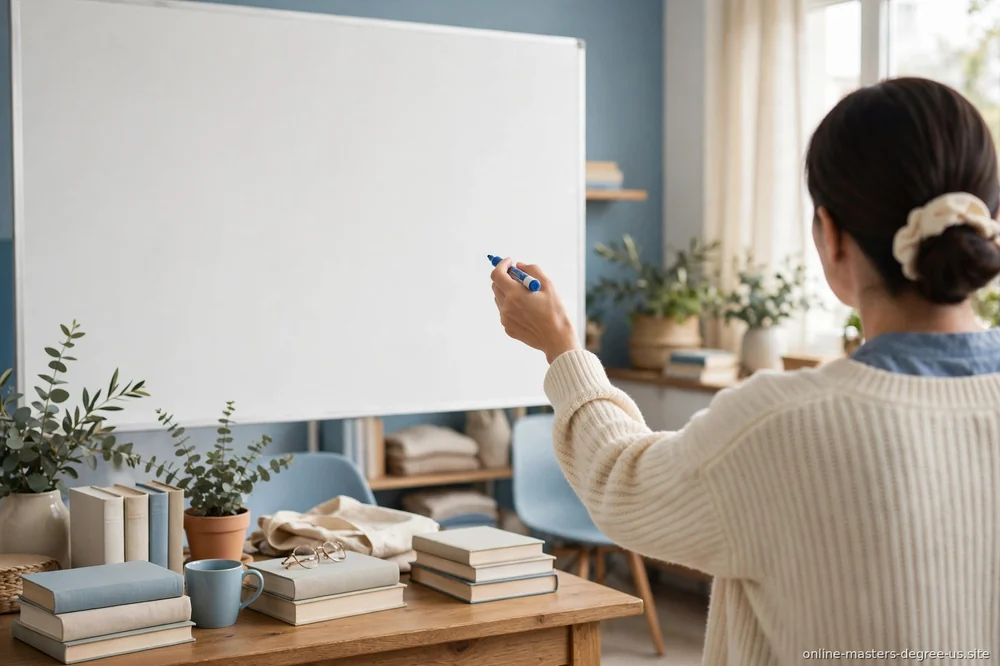 "teacher at a whiteboard"